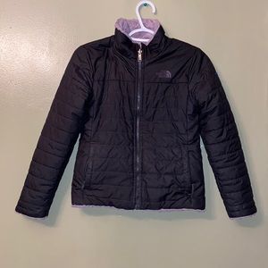 The North Face Reversible Mossbud Swirl Full Zip  Girl's Jacket 10/12 -M